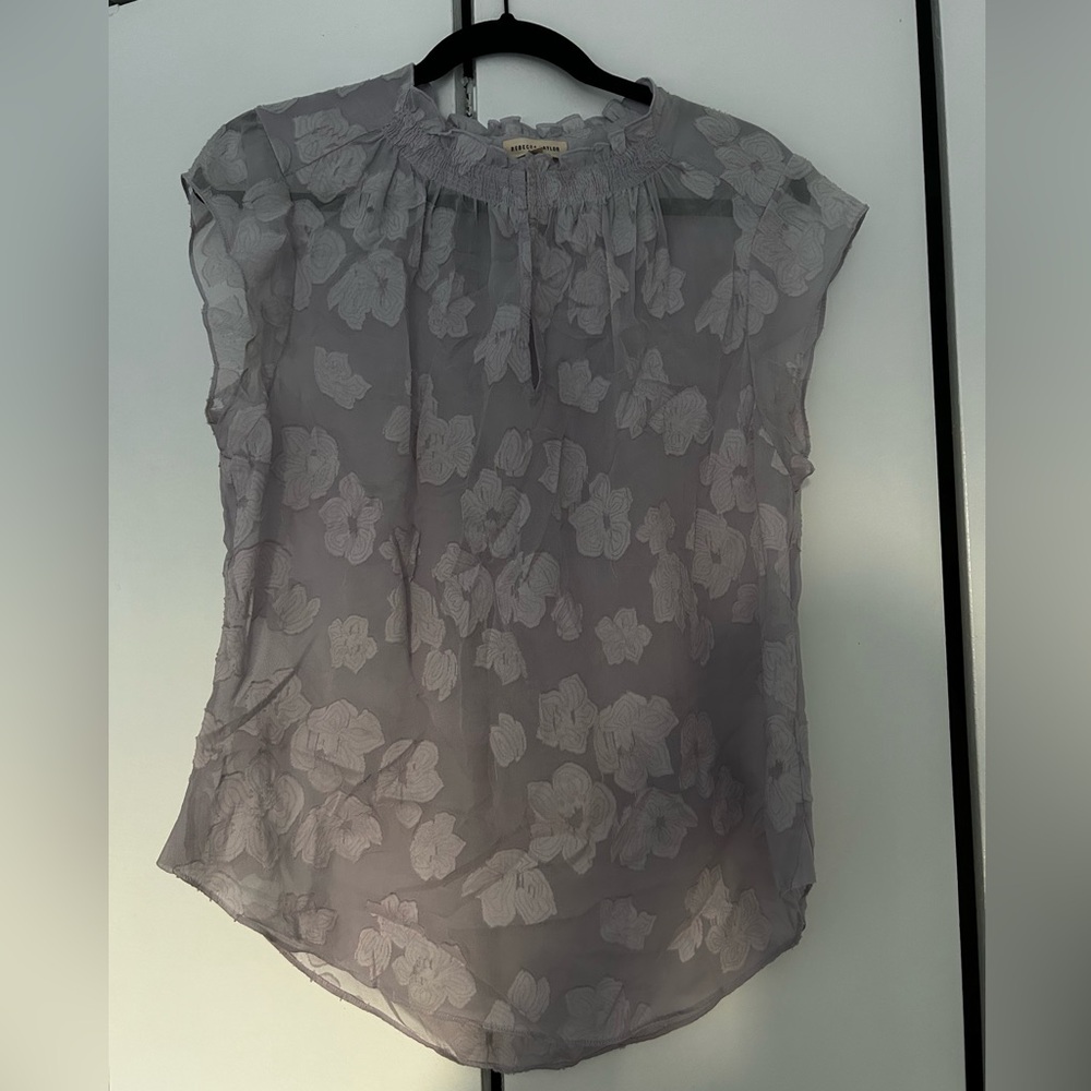 Gorgeous lilac Rebecca Taylor sheer blouse